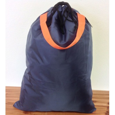 181244-NAVY PLAIN LAUNDRY OR UTILITY BAG W/ORANGE HANDLE